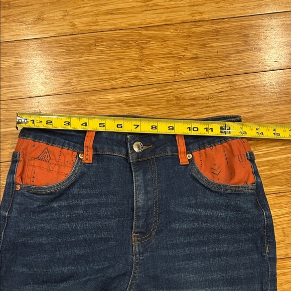 Western Dress’n Coastal Cowgirl Rodeo Women's Blue and Orange Boot Cut Jeans S - Picture 8 of 8
